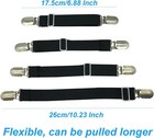 Adjustable Bed Sheet Fasteners 1 4pc Elastic Straps Clip Grippers For Mattress