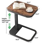 Kitstorack Tv Tray Table Adjustable Height Flip-top Rounded Metal Corners Snack