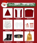 Santa Claus Costume For Men 10pcs Deluxe Santa Suit Santa Costume For Christm   