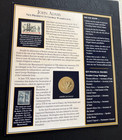 John Adams 1st Vice President 22kt Layered Gold Medal   2 Stamps Nm-mt