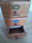 Vintage Wooden Sewing Notion Box With Drawers