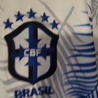 Nike Brazil Cbf Soccer Jersey Shirt White Blue Gray Leaf Pattern Xl