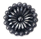 Gorgeous Large Antique Black Glass Button    pristine Condition   two Available
