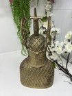 Vintage Benin Bronze Oba King Bust     Large 13   