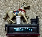 Vintage Trick Pony Circus Horse Cast Iron Mechanical Coin Bank - Working