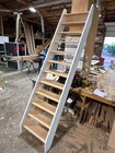 Ship Ladder W  1-1 32  Red Oak Treads   White Stringers Code-compliant  Used