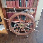 Vintage Maritime Nautical Boat Wooden Ship Wheel 36   Steering Wheel 3ft Brass