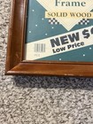 Nos Vintage All Purpose Brown Glass  Solid Wooden Frame - Fits Sizes 8x10