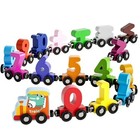 12pcs sets Magnetic Dinosaur Train Number Wooden Toy Learning Cars With Numbers 