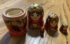 Vintage Matryoshka Russian Nesting Wood Dolls Hand Painted 4 Pcs  4 Inches Tall