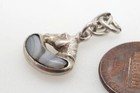 Antique English Silver Lace Agate Horse Shoe   Kidney Bean Lucky Charm C1902