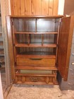  Vintage Wood Armoire Antique Style 2 Doors 2 Shelves 1 Drawer