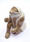 1900 s Japanese Hirado Porcelain Seated Saru Monkey Okimono