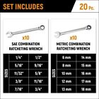 Gearwrench 35720-06 20 Piece Ratcheting Combination Wrench Set - Sae   Metric