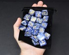 Sodalite Rune Stone Set Of 25   Velvet Storage Pouch  elder Futhark Runes 