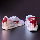 Nike Air Max 90 Custom     White Red Drip   Hand-painted   In-stock Sizes