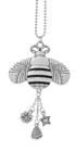 Ganz Silver Tone Bee Car Charm W 3 Dangle Charms