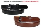 Boys Kids Leather Belt Black Brown Suit Casual Metal Buckle High Quality Uniform