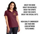 Ink Stitch Design Your Own Custom Logo Texts Stitching Woman Pique Polo Shirts