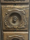 Antique Carved Oak Singer Treadle Sewing Machine Drawers Cabinet Storage