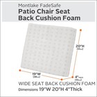 Classic Accessories 19 X 20 X 4 Inch Patio Lounge Back Cushion Foam