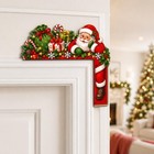 Santa Christmas Door Corner Hanger  Holiday Door Frame Decor  Christmas Door Top