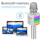 Wireless Bluetooth Karaoke Microphone With Controllable Led Lights  Silver