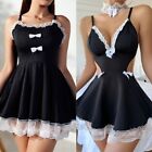 Women Sexy Lingerie Cospaly Maid Lace Babydoll Underwear Sleepwear Nightgown Us