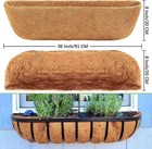 2pcs 36 In Trough Coco Liner Wall Planter Replaceable Coco Liner For Window Box