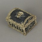 Resin Skull Treasure Chest Trinket Box Decorative Skeleton Jewelry Storage Trunk