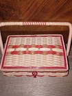 Vintage Wicker Sewing Basket Made In Japan
