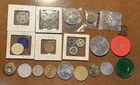 Lot Of 26 Vintage Transit Tokens  Buttons  Souvenir Medals coins  More