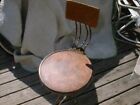 1920s Drafting Stool Chair Wood Seat Industrial Twisted Metal Legs Cast Iron