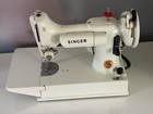Singer Featherweight 221 Portable Electric Sewing Machine White W  Case   Foot