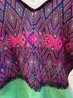 Vintage Pink   Green Embroidered Guatemalan Huipil Handwoven  eh 