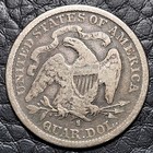 Silver 1891-s Seated Liberty 25 Cents Quarter   Fine Condition