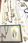 Vintage Religious Miscellaneous Items Large Lot Catholic Necklace Rosary Cross