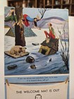 1954 Vintage Ink Blotter Calendar H O Adams Tile Sacramento Ca Cartoon Flood