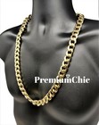 14mm Cuban Link Chain Necklace Thick And Heavy Men s Plated Hip Hop Jewelry