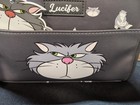 Primark X Disney Lucifer Cat Charcoal Gray Cosmetic Travel Bag New Large Size
