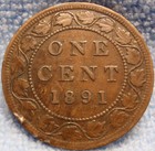 1891 High Grade Canada Large Cent Victoria Coin Canadian