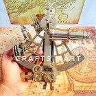 Nautical Brass Working Sextant  Brass Navigation Astrolabe  9   Sextant Box Gift