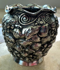 Reed   Barton Floral Embossed Silver Plate Small Vase- Antique