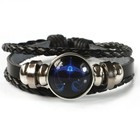 12 Zodiac Sign Leather Bracelet Luminous Vintage Wrap Bangle Gift For Men Women