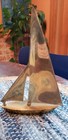 2 Vintage Heavy Brass Sailboats     Nautical     One With Marble Base