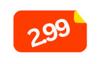 2 99 Pricing Labels   1 5 x1  Red Price Sale Adhesive Stickers   1 Rl Of 1000