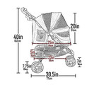 Pet Gear No-zip Special Edition 3 Wheel Pet Stroller For Cats dogs  Zipperless E