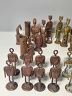 Vintage Brutalist Copper Brass Chess Set 32 Piece Handmade Figural No Board