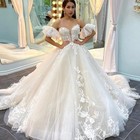 Detachable Sleeves Wedding Dress Sweep Train Sweetheart Lace Tulle Bridal Gown