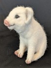    sitting White Barn Pig    Felted Ooak 2019 By Stevi T 